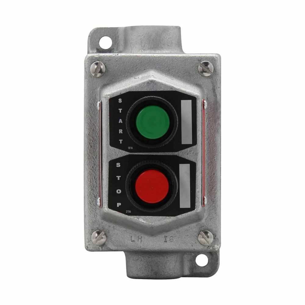 EFSC215 1-Gang Factory Sealed Heavy Duty Through-Feed Pushbutton Control Station, 600 VAC, 1NO-1NC Contact, 2 Operators, 3/7B/7C/7D/9E/9F/9G NEMA Rating