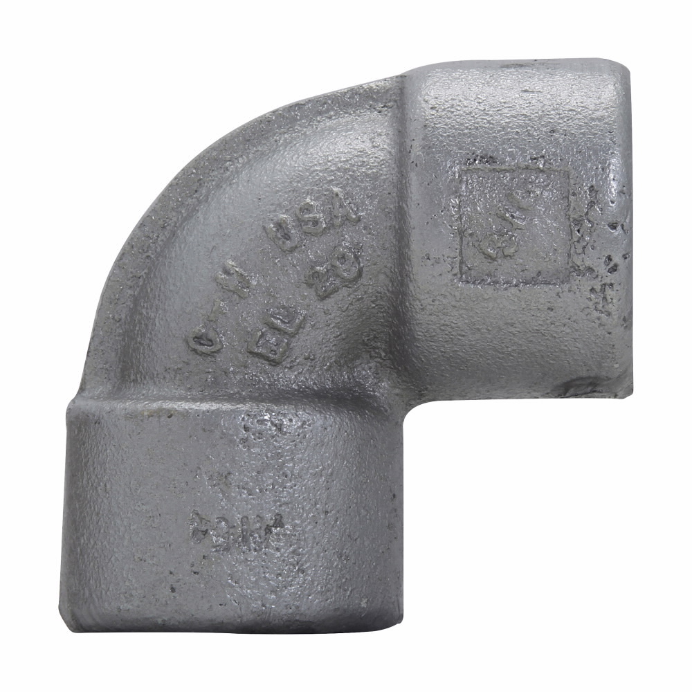 EL49 EL Series Female Conduit Elbow, 1-1/4 in Trade, 90 deg, Ductile Iron/Feraloy Iron Alloy, Aluminum Acrylic Painted/Electro-Galvanized