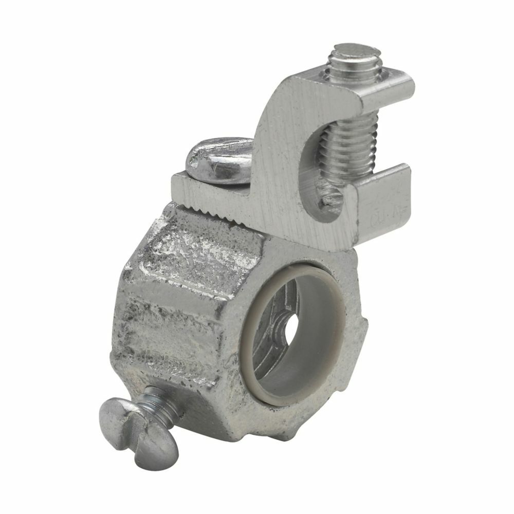 GLL 1 Lazy-Lug Ground Bushing, 1/2 in Trade, 4 AWG Wire Min, 14 AWG Wire Max, Malleable Iron