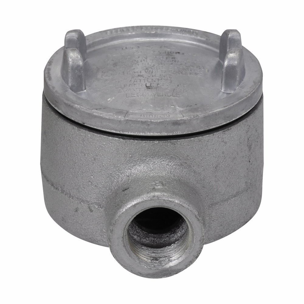 GUAB26SA Condulet Type CB Shape B Conduit Outlet Box With Cover, 3/4 in, 3 in Cover Opening, 13.5 cu-in Capacity, Natural