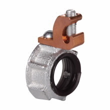 HGLL 6C Grounding Setscrew Throat Conduit Bushing, 14 to 4 AWG AC Cable, 2 in Trade, Malleable Iron, Zinc Plated