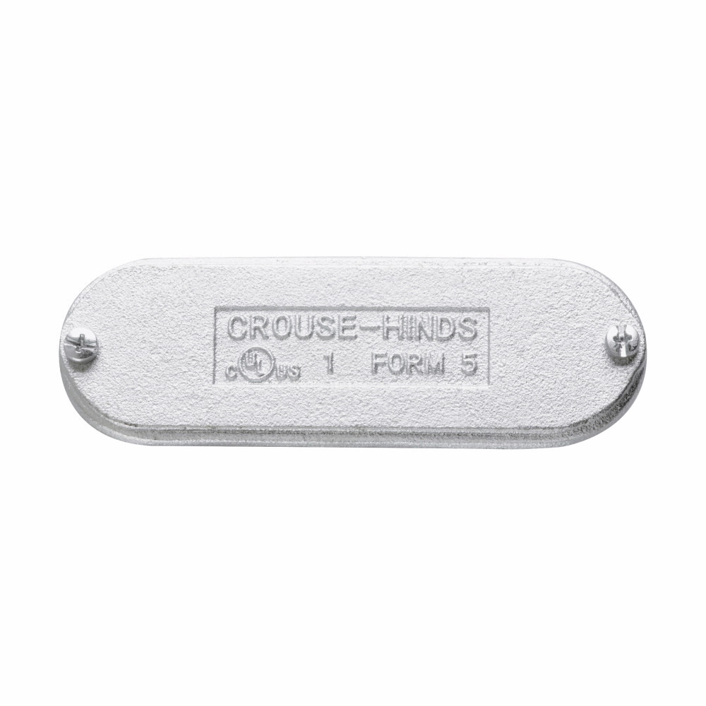 K75CM Condulet Form 5 Cover, 3/4 in Hub, For Use With Conduit Outlet Bodies, Cast Iron, Electro-Galvanized/Aluminum Acrylic Painted