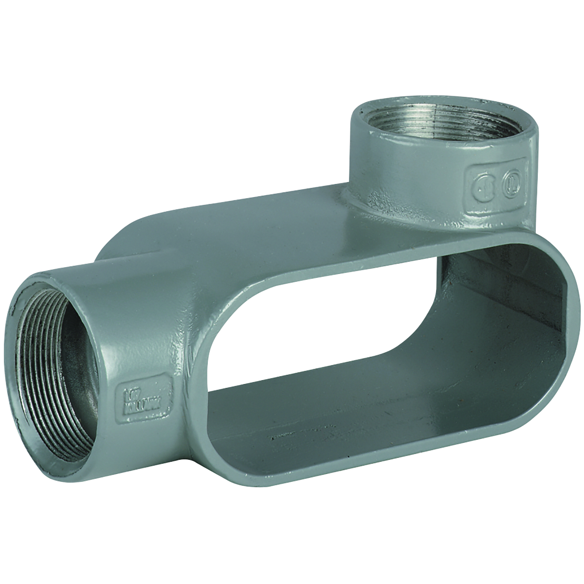 L27 Condulet Type L Conduit Outlet Body, 3/4 in Hub, 7 Form, Feraloy Iron Alloy, Aluminum Acrylic Painted/Electro-Galvanized