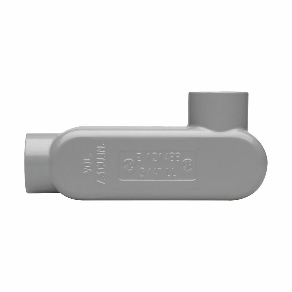 LL15 Condulet Type LL Conduit Outlet Body, 1/2 in Hub, 5 Form, 4.35 cu-in Capacity, Die Cast Copper-Free Aluminum, Epoxy Powder Coated