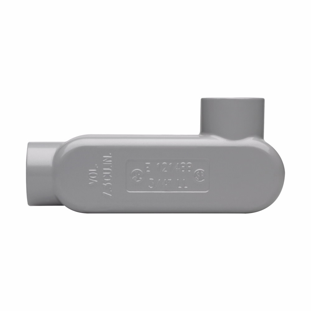 LL25 Condulet Type LL Conduit Outlet Body, 3/4 in Hub, 5 Form, 7.3 cu-in Capacity, Die Cast Copper-Free Aluminum, Epoxy Powder Coated