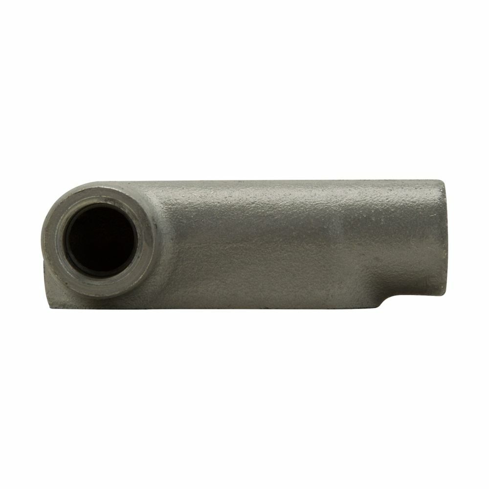 LL37 Condulet Type LL Conduit Outlet Body, 1 in Hub, 7 Form, Feraloy Iron Alloy, Aluminum Acrylic Painted/Electro-Galvanized