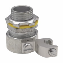 LT350G Liquidator Liquid Tight Non-Insulated Straight Threaded Conduit Connector, 3-1/2 in Trade, Copper-Free Aluminum, Electro-Plated Zinc