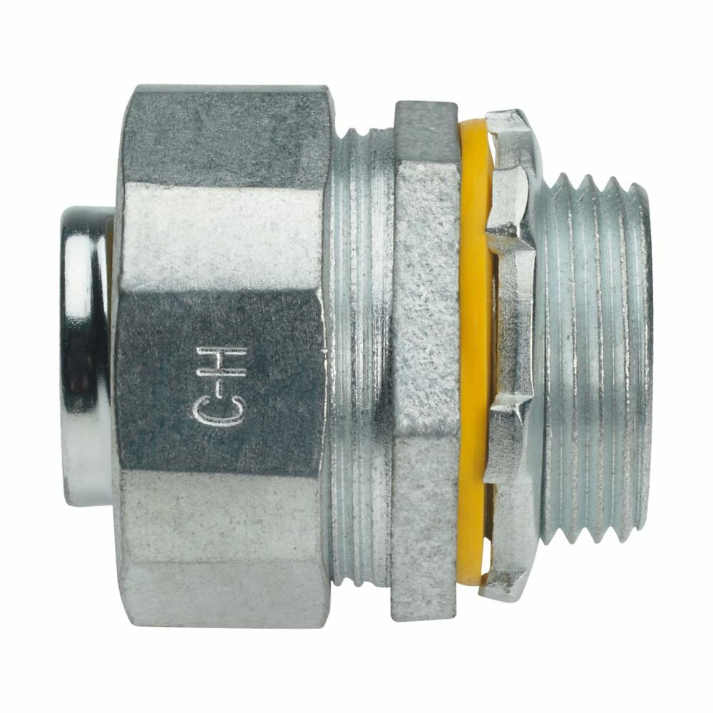 LTB125 Liquidator Insulated Liquid Tight Straight Threaded Conduit Connector, 1-1/4 in Trade, Malleable Iron, Electro-Plated Zinc