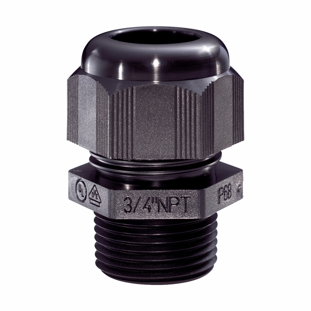 NCG50 50 Non-Metallic Cord Grip Connector, 1/2 in Trade, 0.2 to 0.5 in Cable Openings, Polyamide 6