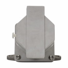 NRE3422 Arktite Heavy Duty Watertight Circuit Breaking Receptacle Assembly, 600 VAC/250 VDC, 30 A, 4 Poles, 3 Wires, Gray