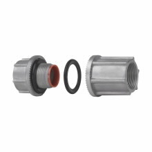 STTBA 1 2-Piece Threaded Through Bulkhead Fitting, 1/2 in, For Use With Rigid/IMC Conduit, Aluminum