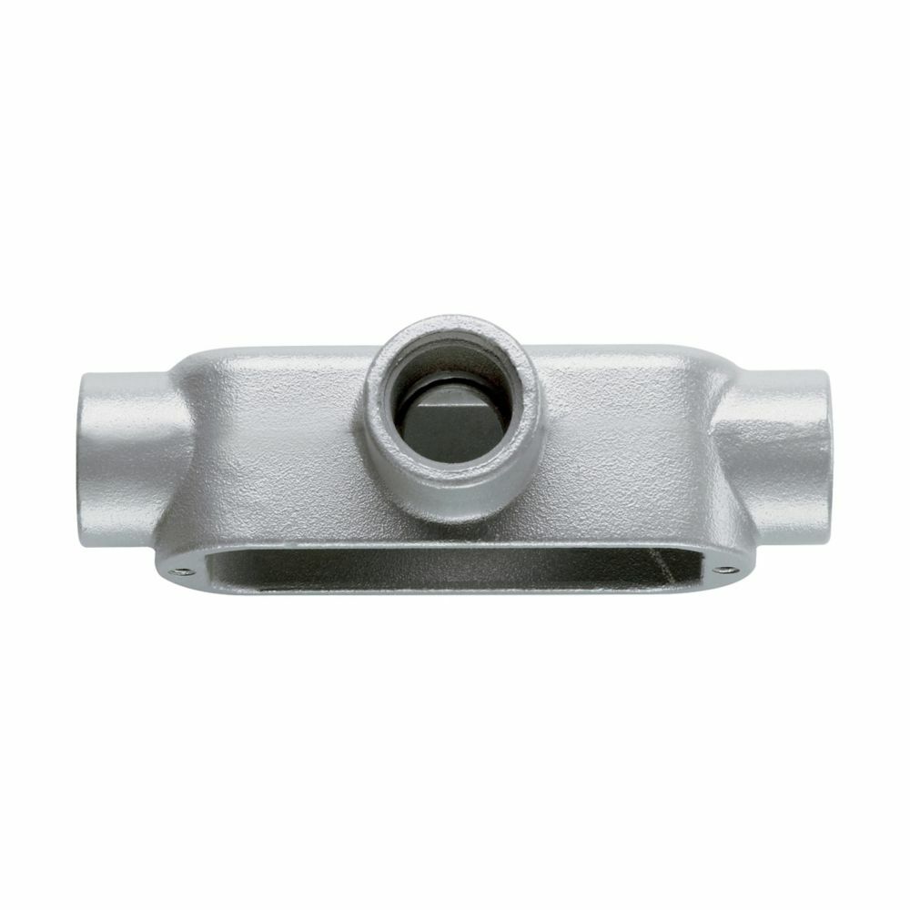T200M Condulet Type T Conduit Outlet Body, 2 in Hub, 5 Form, 76 cu-in Capacity, Malleable Iron, Aluminum Acrylic Painted/Electro-Galvanized