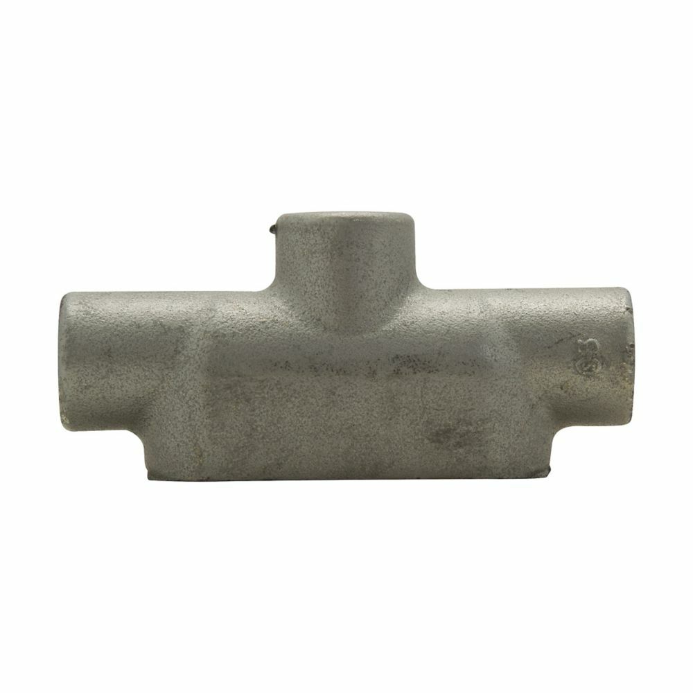 TB17 Condulet Type TB Conduit Outlet Body, 1/2 in Hub, 7 Form, Feraloy Iron Alloy, Aluminum Acrylic Painted/Electro-Galvanized