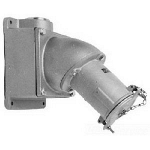 Powertite; Grounding Style 2 Receptacle with AJA Mounting Box; 200 Amp, 600 Volt AC/250 Volt DC, 4-Pole, 3-Wire, Pressure Wire Terminal, 2 Inch Hub