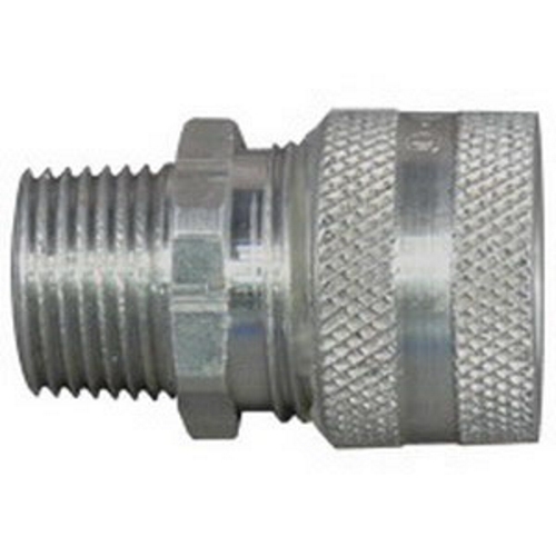 CG-2575 CG Series Strain Relief Straight Cord Connector, 3/4 in Trade, 1/4 to 3/8 in Cable Openings, Aluminum, Natural