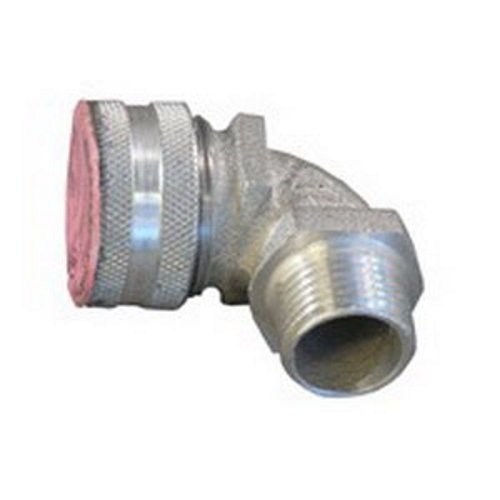 90 deg Liquidtight Strain Relief Cord & Cable Connector, 1/2 inch, 0.5 - 0.625 inch Conductor, Aluminum