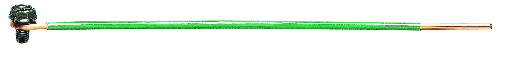 30-3392 Grounding Tail, 12 AWG Solid Wire, 8 in L, Loop/Stripped End Terminal