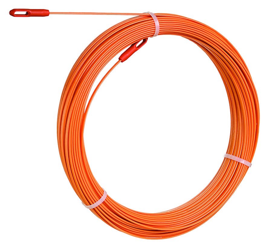 31-552 Volt-Guard Replacement Fish Tape With Eyelet, 0.1875 in W x 0.094 in THK Tape, 60 ft L Tape, Rectilinear Profile, Fiberglass Tape, Orange