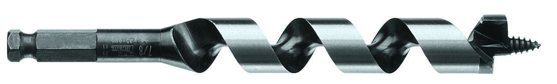 35-817 Nailbiter Premium Short Ship Auger Bit, 1-1/4 in Dia, 7-1/2 in OAL, 5 in L Helical Flute, 7/16 in Shank