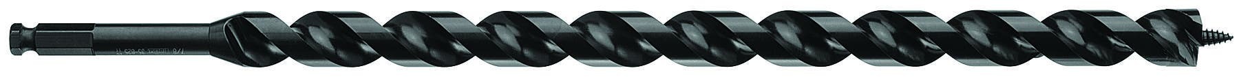 35-827 Nailbiter Long Premium Power Ship Auger Bit, 1 in Dia, 17 in OAL, 12 in L Helical Flute, 7/16 in Shank