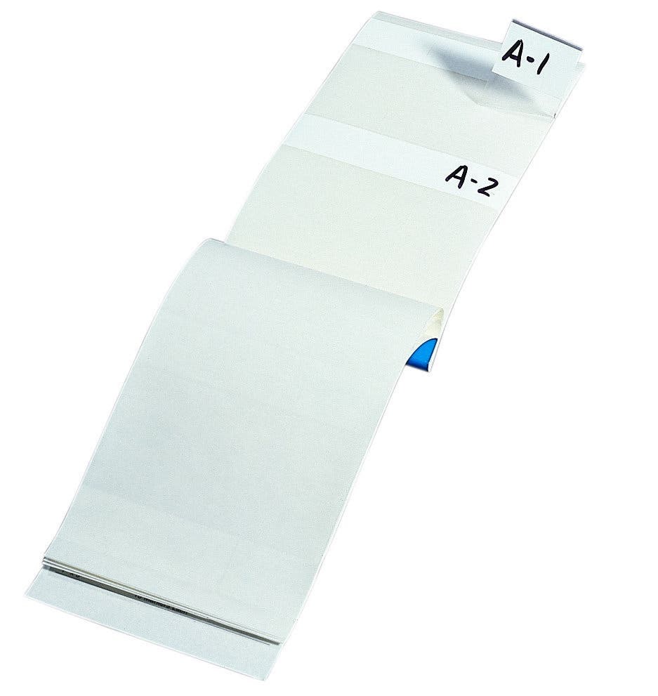 44-151 Write-On Wire Marker Booklet, 2-1/2 in L x 1 in W, White, Plastic Impregnated Cloth