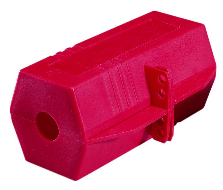 44-819 Plug Lockout, 3/8 in Dia Max Padlock Shackle, Plastic