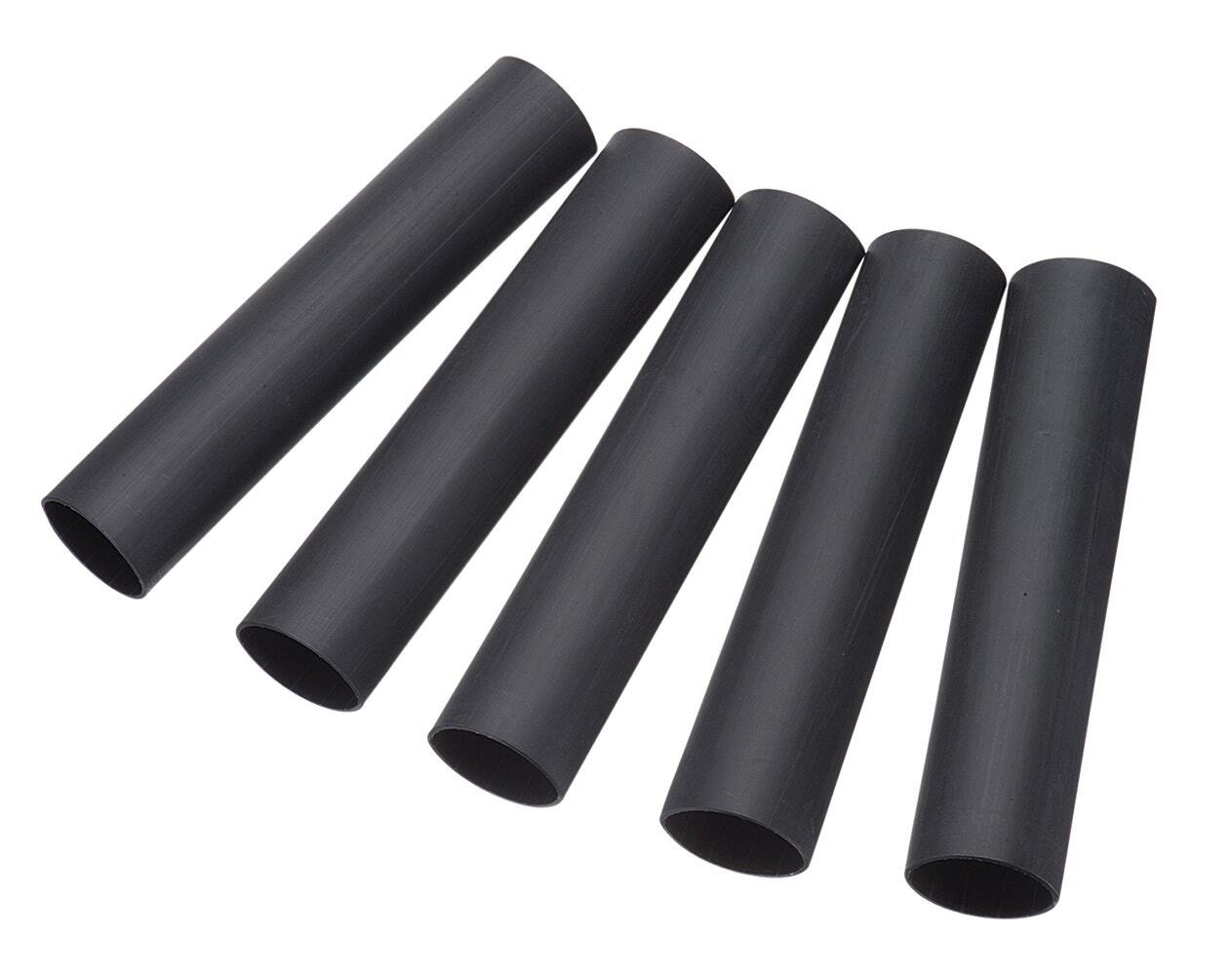 46-356 Thermo-Shrink Heat Shrink Tubing, 1-1/2 in ID Expanded, 0.47 in ID Recovered, 0.16 in THK Wall Recovered, 9 in L, Polyolefin, Black