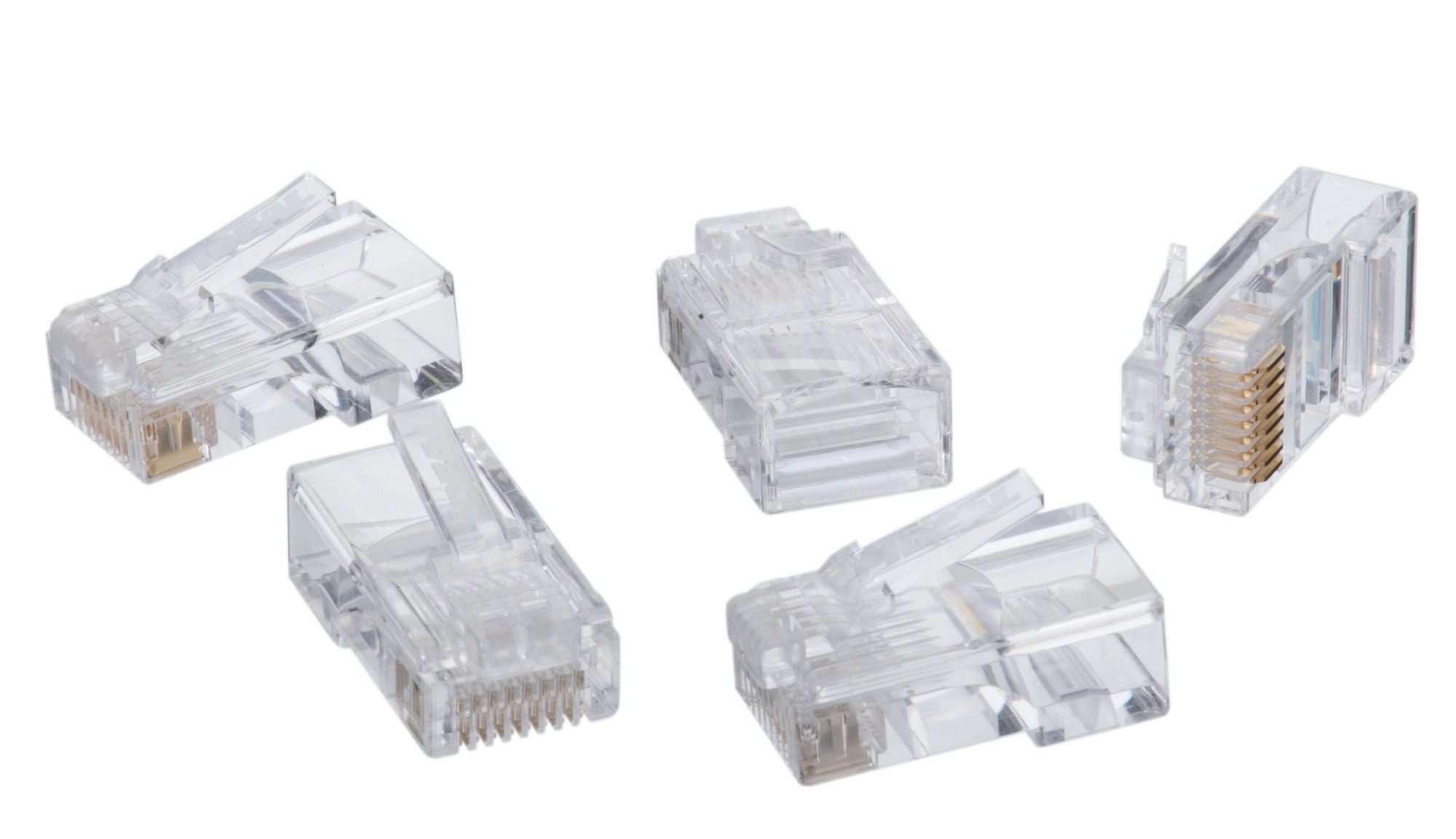 85-346 8P8C Non-Keyed Round Modular Plug, Solid Conductor, Plastic