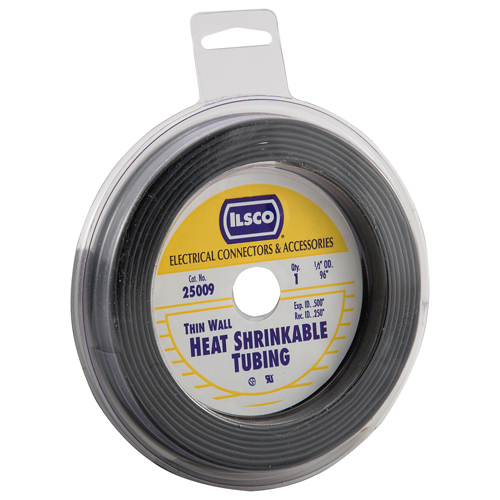 25003 ClearChoice Heat Shrink Tubing, 0.093 in ID Expanded, 0.046 in ID Recovered, 0.02 in THK Wall Recovered, 96 in L, Polyolefin, Black