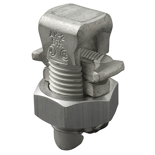 AK-1/0 ClearChoice Type AK Dual Rated Split Bolt Connector, 2 to 1/0 AWG, 8 to 1/0 AWG Solid/Stranded Aluminum Conductor, 0.75 x 1.92 in, Aluminum Alloy