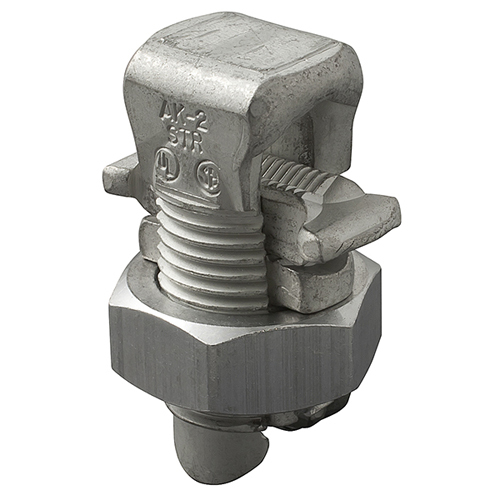 AK-2 ClearChoice Type AK Dual Rated Split Bolt Connector, 6 to 2 AWG, 8 to 2 AWG Solid/Stranded Aluminum Conductor, 0.69 x 1.58 in, Aluminum Alloy