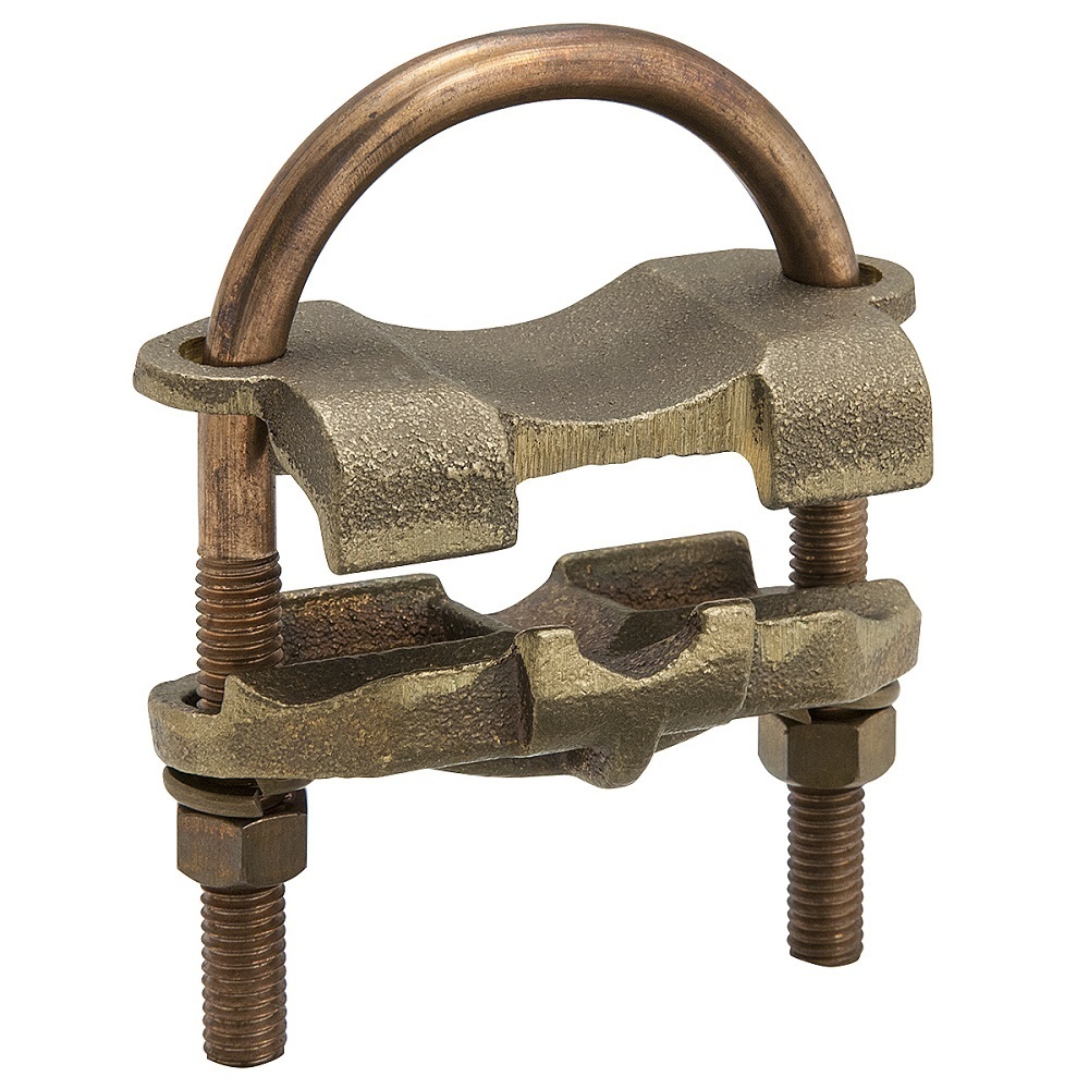 GPL-39 ClearChoice Type GPL U-Bolt Ground Clamp, 2-1/2 to 2-7/8 in Rod, 4 to 2/0 AWG Conductor, Cast Bronze