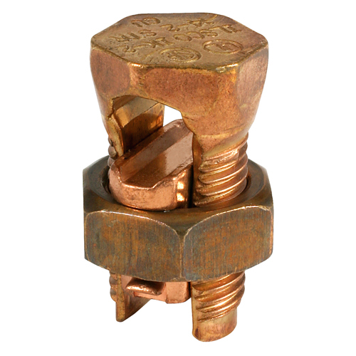 IK-2/0 ClearChoice Type IK Split Bolt Connector, 2 to 2/0 AWG, 14 AWG Compact/Compressed/Concentric/Solid Copper Conductor, 0.812 x 1.812 in, Copper Alloy