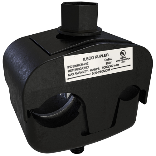 IPC-500-12 KUP-L-Tap Type IPC Dual Rated Insulation Piercing Connector, 250 to 500 kcmil Aluminum/Copper Conductor, 5/8 in, Copper