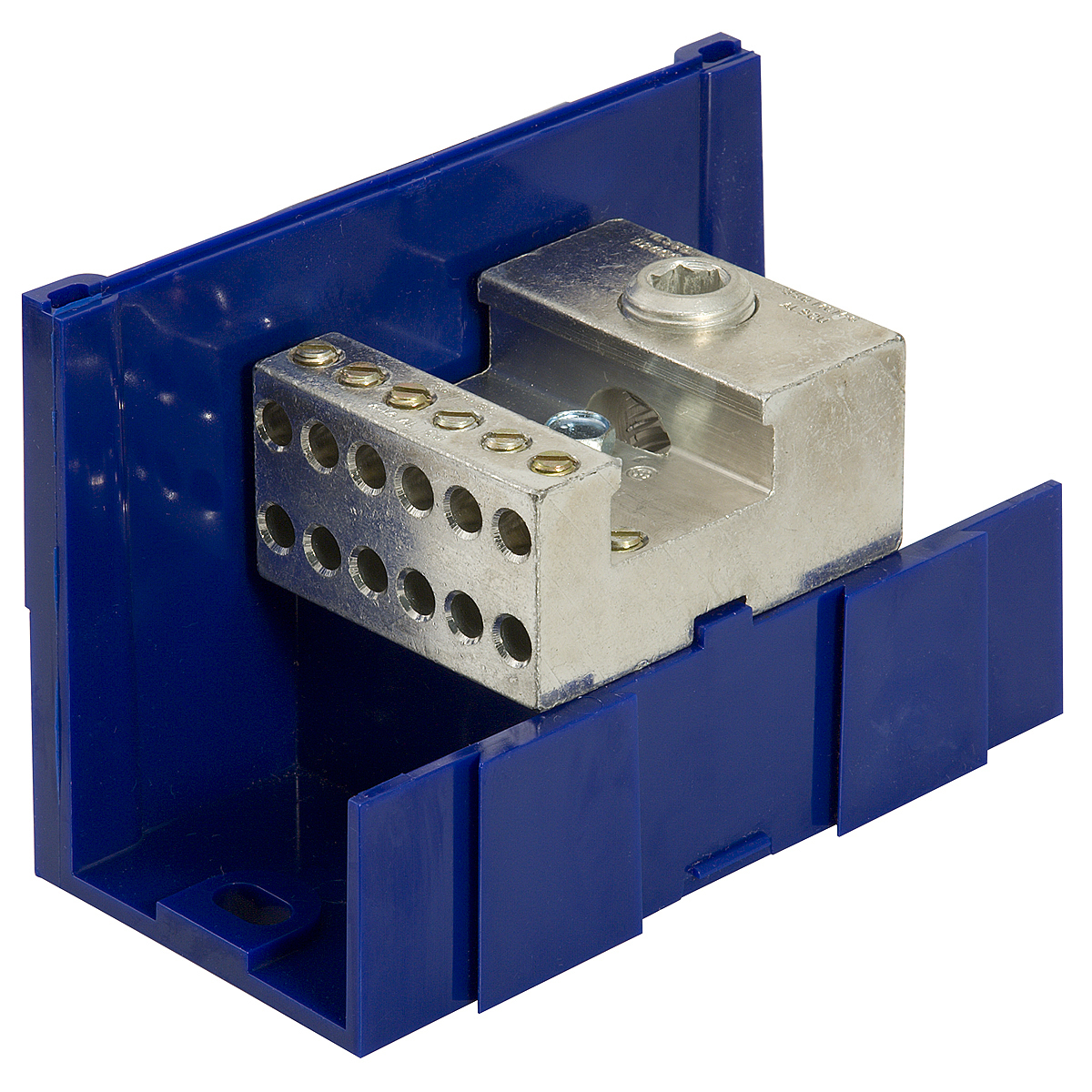 LDA-22-500 Snapbloc Type LDA Dual Rated Mechanical Power Distribution Block With Clear Cover, 600 V AC, 760 A, 1 Pole, 4 AWG to 500 kcmil Wire, Aluminum Alloy