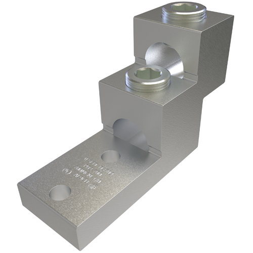 PB2-750 ClearChoice Type PB Dual Rated Panelboard Stack Lug, 1/0 AWG to 750 kcmil, 3/8 in Bolt/Stud, 1-3/8 in Hole Spacing, For Use With Aluminum or Copper Conductor