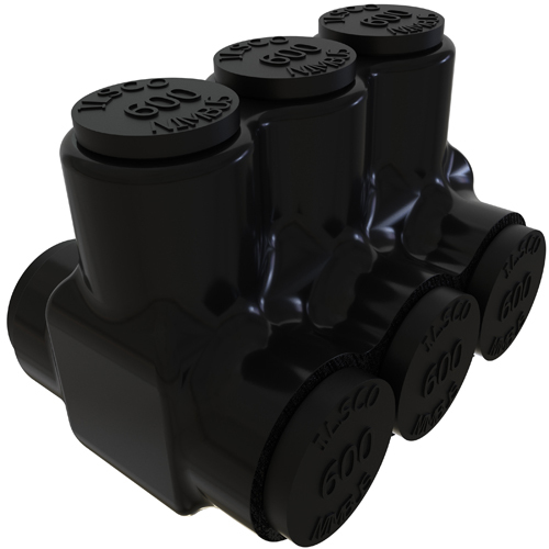 PBTD-3-500 NIMBUS Type PBTD 2-Sided Entry 3-Port Dual Rated Insulated Multi-Tap Connector, Aluminum/Copper Conductor, Aluminum