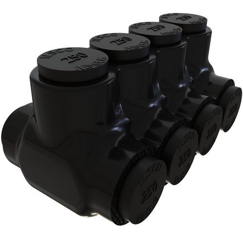 PBTD-4-250 NIMBUS Type PBTD 2-Sided Entry 4-Port Dual Rated Insulated Multi-Tap Connector, Aluminum/Copper Conductor, Aluminum