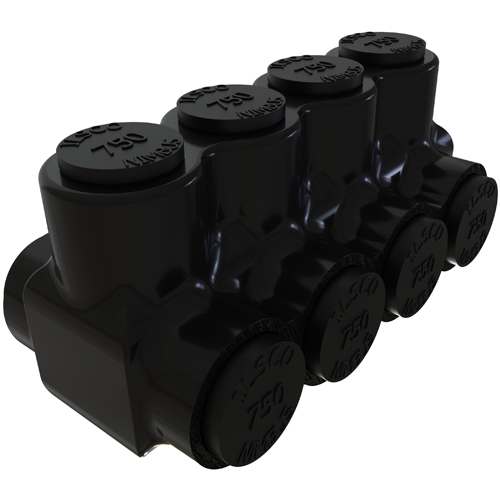 PBTD-4-750 NIMBUS Type PBTD 2-Sided Entry 4-Port Dual Rated Insulated Multi-Tap Connector, Aluminum/Copper Conductor, Aluminum