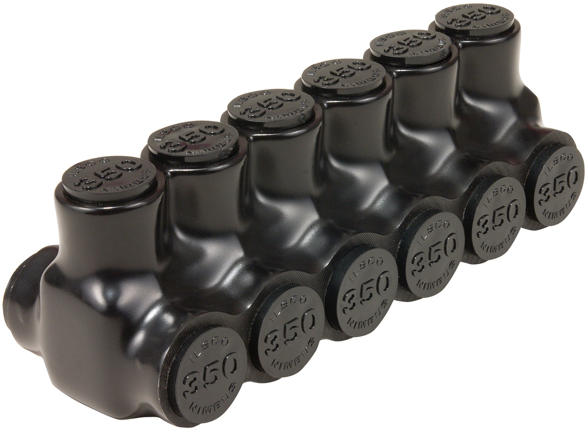 PBTD-6-750 NIMBUS Type PBTD 2-Sided Entry 6-Port Dual Rated Insulated Multi-Tap Connector, Aluminum/Copper Conductor, Aluminum