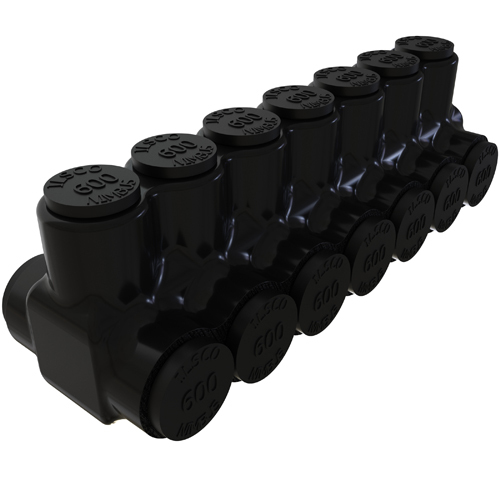 PBTD-7-500 NIMBUS Type PBTD 2-Sided Entry 7-Port Dual Rated Insulated Multi-Tap Connector, Aluminum/Copper Conductor, Aluminum