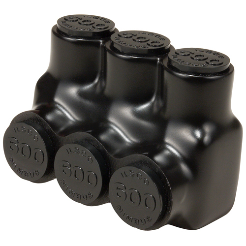 PBTS-3-500 NIMBUS Type PBTS 1-Sided Entry 3-Port Dual Rated Insulated Multi-Tap Connector, Aluminum/Copper Conductor, Aluminum