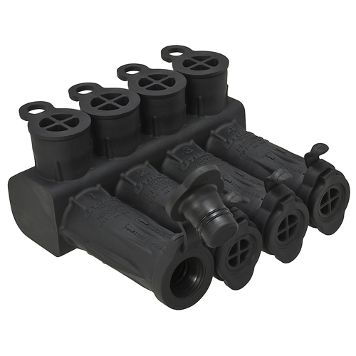 PED4-350SS-DB SafetySub Type PED-SS 4-Port Dual Rated Watertight Multi-Tap Connector, Aluminum/Copper Conductor, Aluminum
