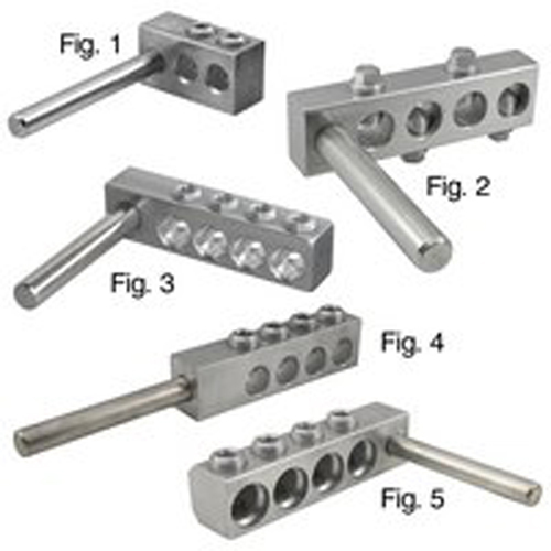 PTT-2L-250-Z ClearChoice Type PTT Dual Rated Multi-Tap Adapter Lug, (2) 250 kcmil to 10 AWG Aluminum/Copper Conductor, 1/2 in Dia x 4 in L Stud, Aluminum