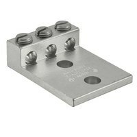 T3A4-250N ClearChoice 3-Conductor Dual Rated Mechanical Terminal Lug, 6 AWG to 250 kcmil Aluminum/Copper Conductor, 1/2 in Stud, 3 Bolt Holes, 6061-T6 Aluminum Alloy