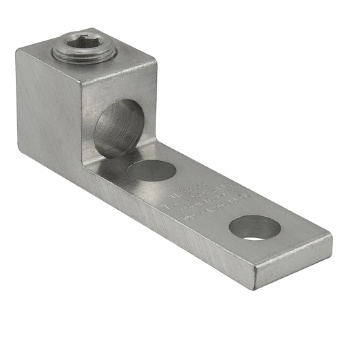 TA-350-2NS ClearChoice 1-Conductor Dual Rated Mechanical Terminal Lug, 6 AWG to 350 kcmil Aluminum/Copper Conductor, 1/2 in Stud, 1 Bolt Hole, 6061-T6 Aluminum Alloy