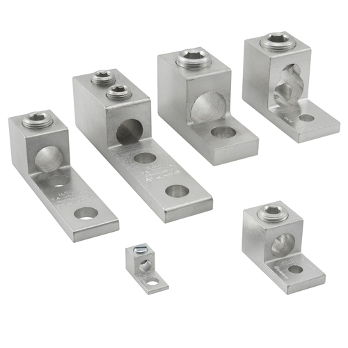 TA-600 ClearChoice 1-Conductor Dual Rated Mechanical Terminal Lug, 2 AWG to 600 kcmil Aluminum/Copper Conductor, 3/8 in Stud, 1 Bolt Hole, 6061-T6 Aluminum Alloy