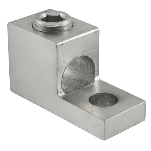 TA-800-S ClearChoice 1-Conductor Dual Rated Mechanical Terminal Lug, 3/0 AWG to 800 kcmil Aluminum/Copper Conductor, 5/8 in Stud, 1 Bolt Hole, 6061-T6 Aluminum Alloy