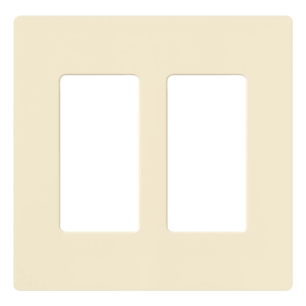 CW-2-AL Claro Wall Plate for Decorator/Designer Paddle Switches and Dimmers, 2 Gang, Gloss, Almond