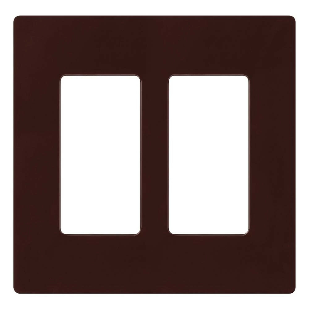 CW-2-BR Claro Wall Plate for Decorator/Designer Paddle Switches and Dimmers, 2 Gang, Gloss, Brown